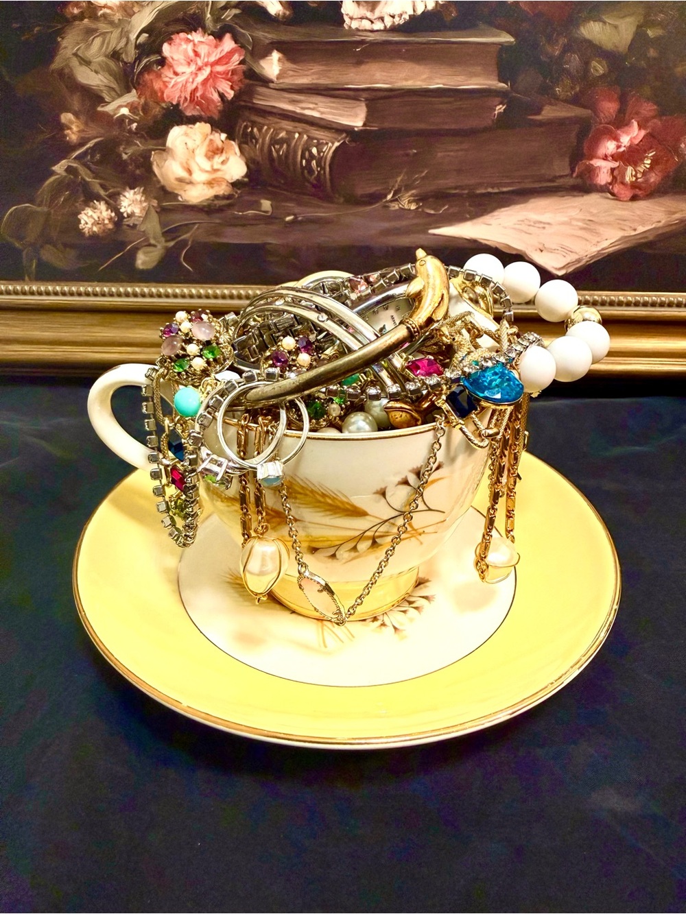 Vintage Summertime Jewelry Teacup